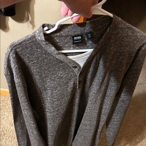 Boss Men's Charcoal V-Neck Sweater